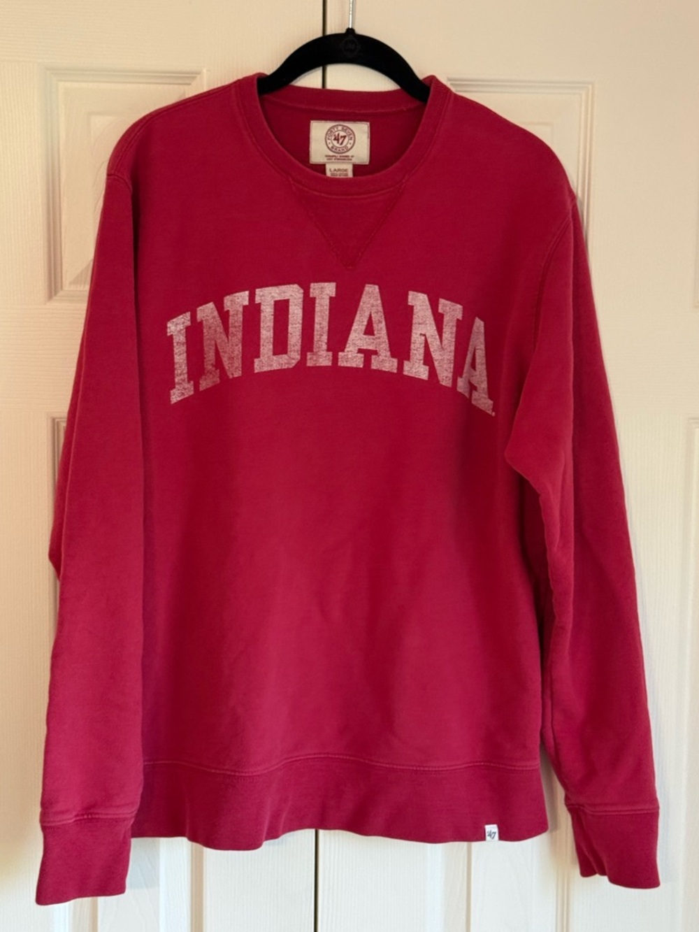 47 Brand Red Long Sleeve Indiana Sweatshirt. 100% Cotton. Size L. Good Condition